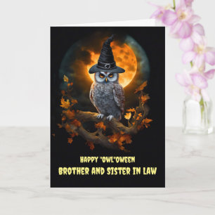 Carte Frère et soeur en droit Femme Cute Owl Halloween