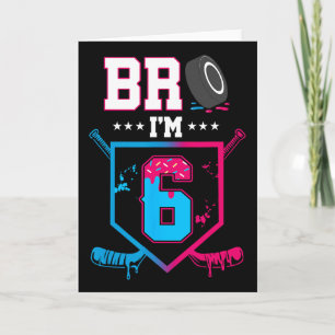 Carte Frère, j'ai 6 ans Glace de hockey qui coule 6e ann