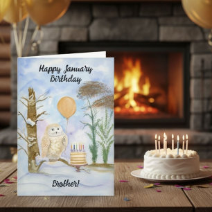 Carte Frère Joyeux Anniversaire de Janvier Gâteau de Cho