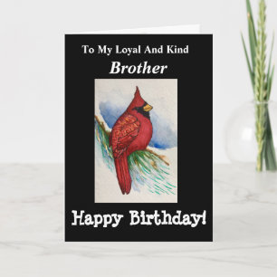 Carte Frère Loyal Anniversaire Cardinal Bird