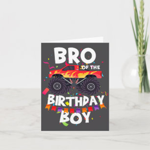Carte Frère Monster Truck du garçon d'anniversaire Drôle