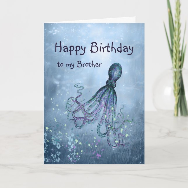 Carte Frère Octopus pour vous serrer dans ses bras (Devant)