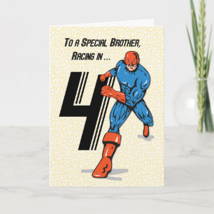Carte Frère spécial 4ème anniversaire Super-héros