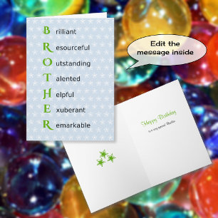 Carte Frère texte étoiles anniversaire