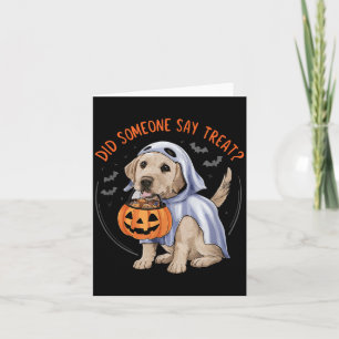 Carte Friandises pour chiot labrador fantôme Halloween c