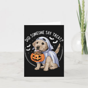 Carte Friandises pour chiots labrador fantômes Halloween
