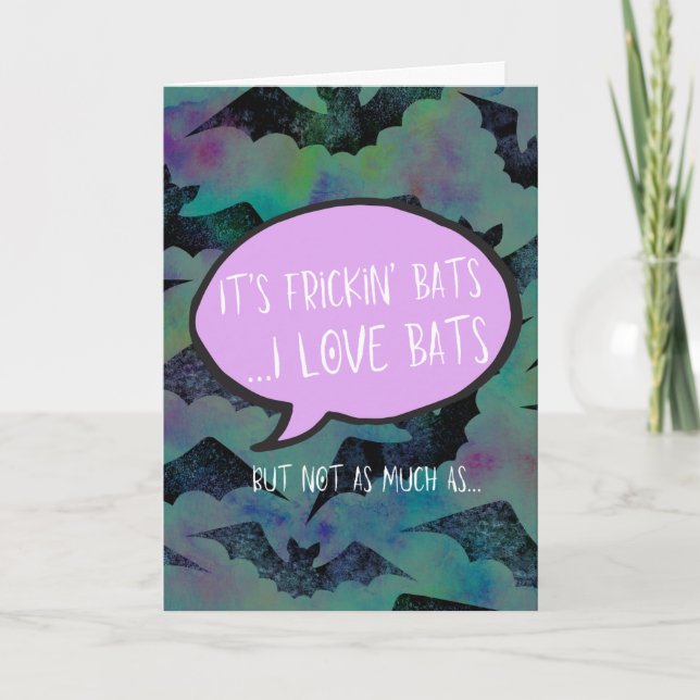 Carte Frickin' Bats Love Card - Cadeau Couple, Anniversa (Devant)