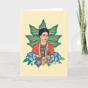 Carte Frida Kahlo Graphisme floral coloré