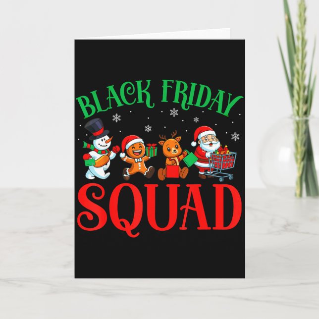 Carte Friday Shopng Squad Christmas Black Shopng Family  (Devant)