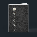 Carte Friend Daisy and Ladybug Damask<br><div class="desc">Friend white daisy with cute ladybug on black damask for friend's birthday.</div>