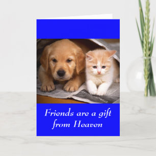Carte Friend Golden Retriever Puppy & Kitten