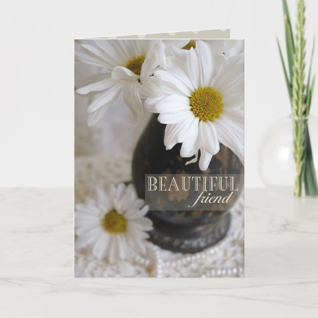 Carte Friendly Daisy Blessings - "Beautiful Friend" (Devant)