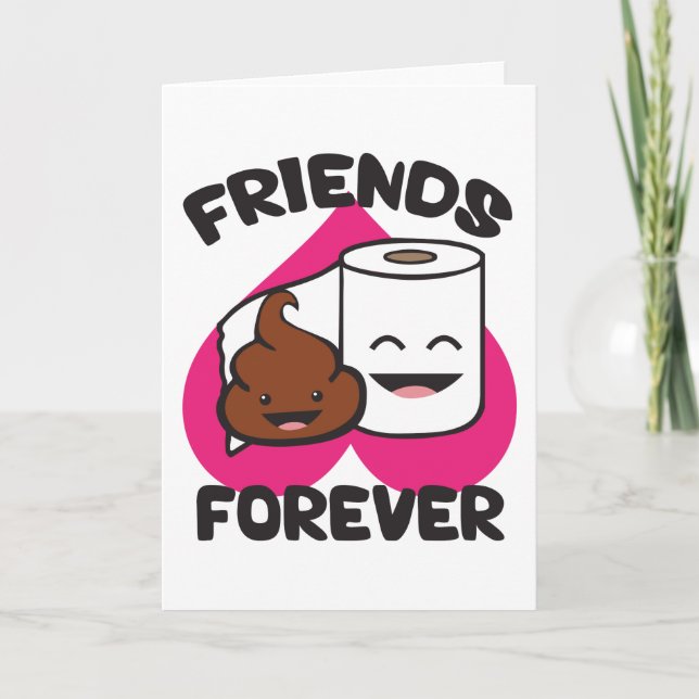 Carte Friends Forever - Poupée et rouleau de papier toil (Devant)