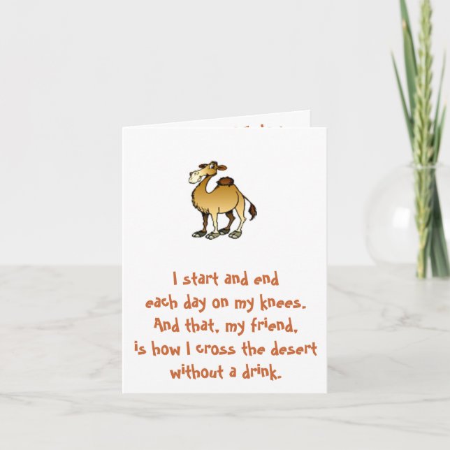 Carte Friends of Bill W.:  Birthday Camel note card (Devant)