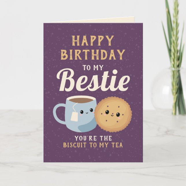 Carte Friendship Bestie Funny Cute Happy Birthday (Devant)