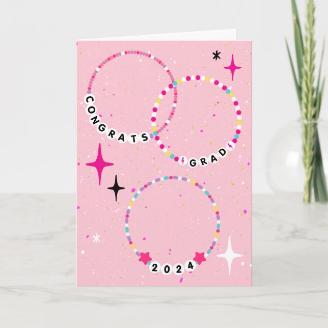 Carte Friendship Bracelets Classe de 2024 Graduation (Devant)
