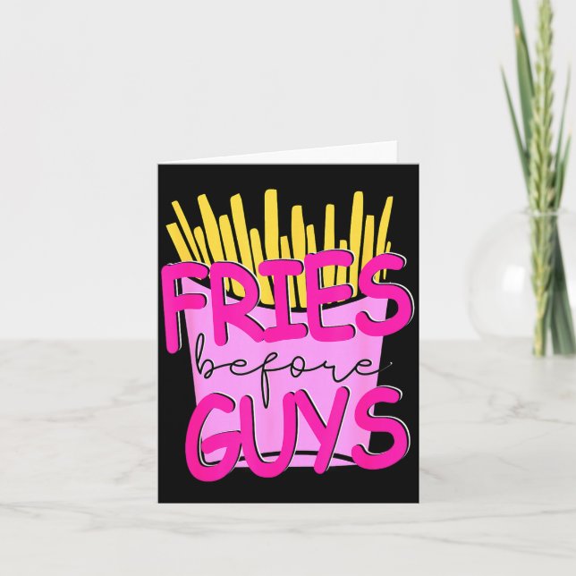 Carte Frites avant les mecs Adolescentes Saint-Valentin  (Devant)