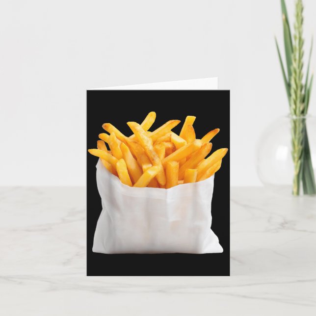Carte Frites frites drôle de costume de nourriture d'Hal (Devant)