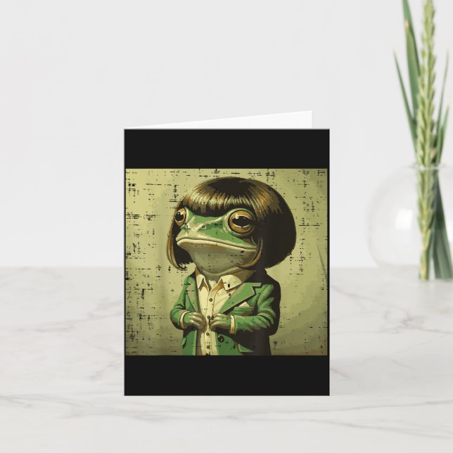 Carte Frog Bob Coiffure Bangs Perruque Drôle Mème Animal (Devant)