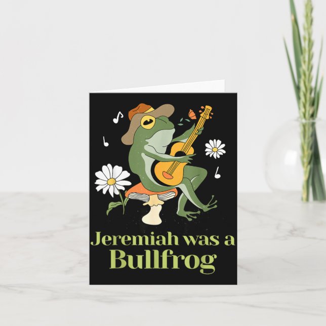 Carte Frog Guitar-jeremiah Was Bullfrog Funny Saying  (Devant)