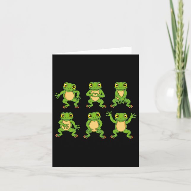Carte Frog Lover Kids Cute Dancing Frogs (Devant)