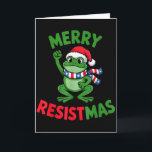 Carte Frog Retro Merry Resistmas Drôle De Noël Politique<br><div class="desc">Frog Retro Merry Resistmas Drôle Politique De Noël</div>