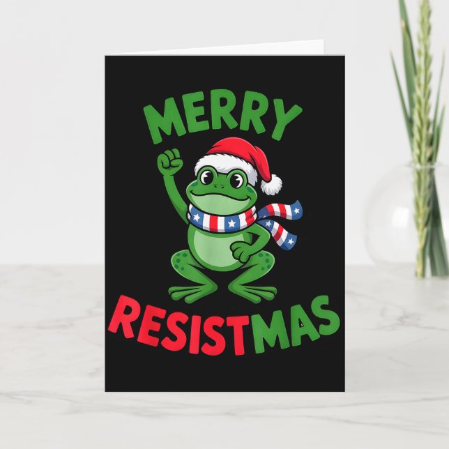 Carte Frog Retro Merry Resistmas Drôle De Noël Politique (Devant)
