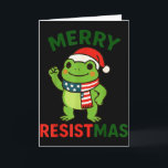 Carte Frog Retro Merry Resistmas Drôle Politique Noël<br><div class="desc">Frog Retro Merry Resistmas Drôle Politique Christmas _1</div>
