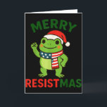Carte Frog Retro Merry Resistmas Drôle Politique Noël<br><div class="desc">Frog Retro Merry Resistmas Drôle Politique Christmas _1</div>