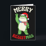 Carte Frog Retro Merry Resistmas Drôle Politique Noël<br><div class="desc">Frog Retro Merry Resistmas Drôle Politique Christmas _2</div>