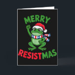 Carte Frog Retro Merry Resistmas Drôle Politique Noël<br><div class="desc">Frog Retro Merry Resistmas Drôle Politique Christmas</div>