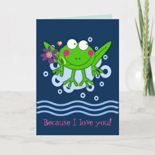 Carte Froggy mignonne en amour avec texte personnalisé