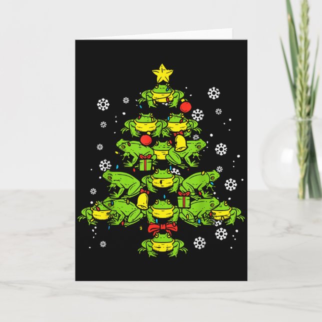 Carte Frogs Christmas Tree Animal Xmas Women Men Kids  (Devant)