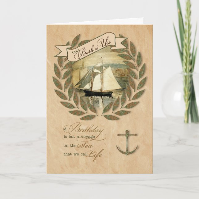 Carte from Both of Us Birthday Wishes Sailing Theme (Devant)