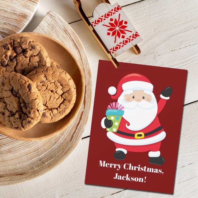 Carte From Santa Red Personalized Kids Christmas (Créateur téléchargé)