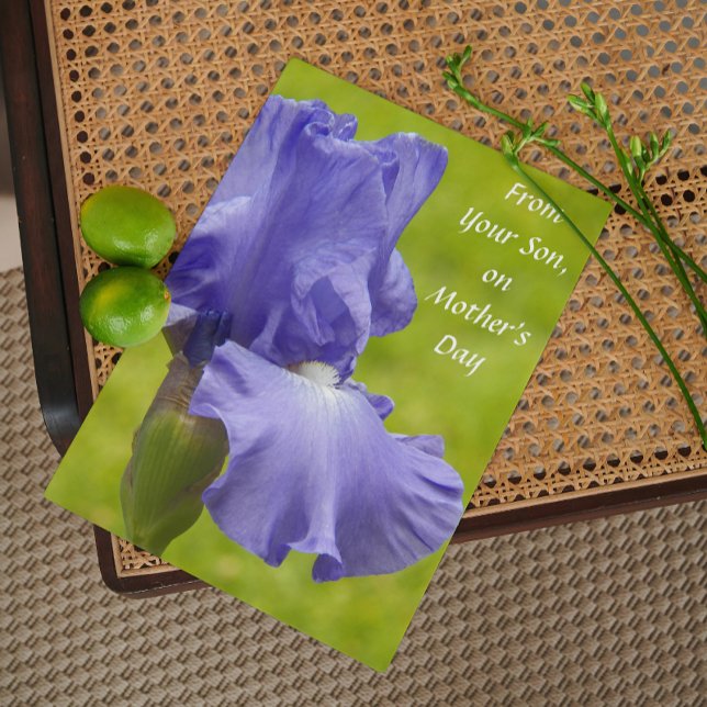 Carte From Son Purple Iris Floral Mother's Day (In Situ)