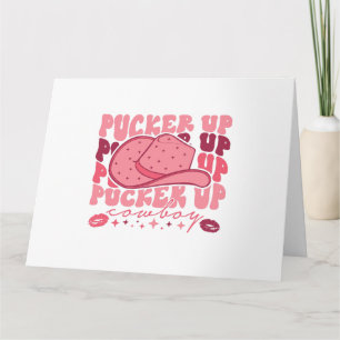 Carte Fronce la bouche Cowboy Saint-Valentin western 