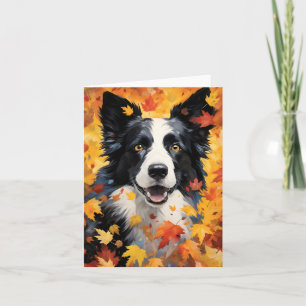 Carte Frontière Collie Automne Thankesgiving