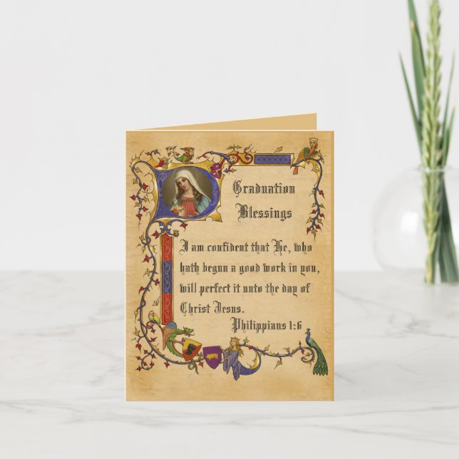 Carte Frontière décorative Vierge Marie pour la remise d (Devant)