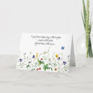 Carte Frontière fleur sauvage pour l'anniversaire de l'a