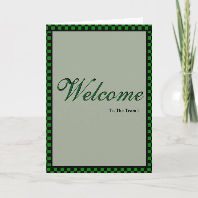 Carte Frontière noire et verte Bienvenue dans l'équipe (Devant)