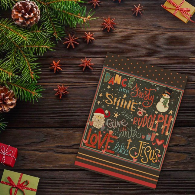 Carte Frosty Rudolph Père Noël Jesus Noël (Créateur téléchargé)