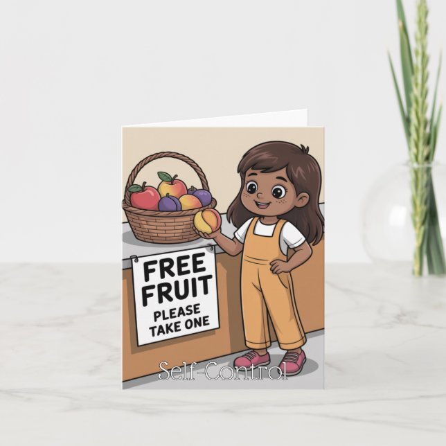 Carte Fruit de l'Esprit : Maîtrise de soi pour enfants (Devant)