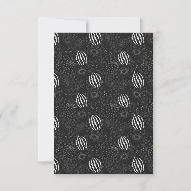 Carte Fruit seamless pattern black and white Tropical (Devant)