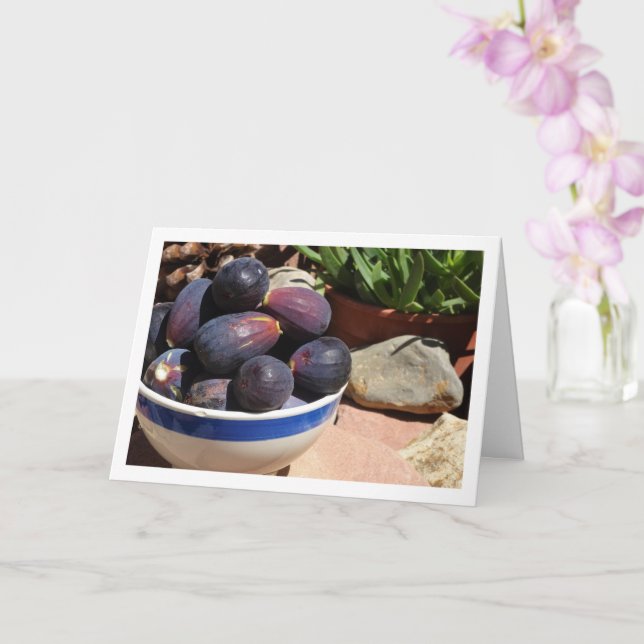 Carte Fruits de Fig dans la vie morte du bol (Orchidée)