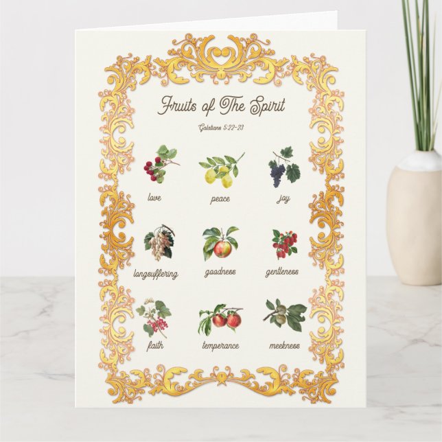 Carte Fruits de l'Esprit Écriture Bible Verse (Devant)