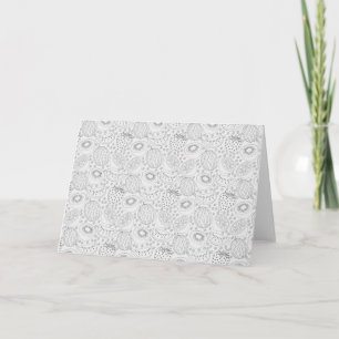 Carte Fruits tropicaux sans couture motif noir et blanc