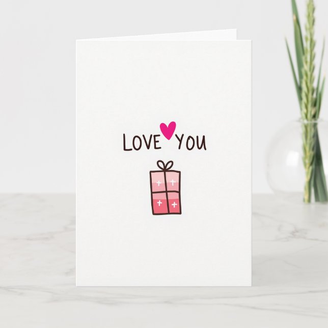 Carte Fuchsia Heart Love You (Devant)