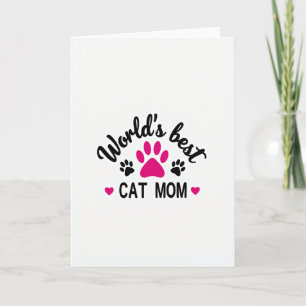 Carte Fuchsia Paw Meilleure Maman de Chat