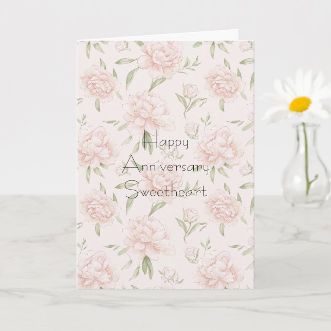 Carte Fuchsia Romantique Floral Anniversaire (Petite plante)